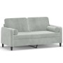 2-Sitzer-Sofa mit hellgrauen Samtkissen 140 cm von , Sofas - Ref: Foro24-3200881, Preis: 191,91 €, Rabatt: %