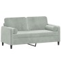 2-Sitzer-Sofa mit hellgrauen Samtkissen 140 cm von , Sofas - Ref: Foro24-3200881, Preis: 191,91 €, Rabatt: %
