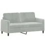 2-seater sofa with light gray velvet cushions, 140 cm by , Sofas - Ref: Foro24-3200881, Price: 190,03 €, Discount: %