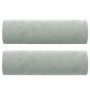 Sofá de 2 plazas con cojines terciopelo gris claro 140 cm