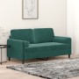 2-Sitzer-Sofa mit dunkelgrünen Samtkissen 140 cm von , Sofas - Ref: Foro24-3200883, Preis: 241,60 €, Rabatt: %