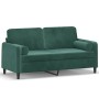 2-Sitzer-Sofa mit dunkelgrünen Samtkissen 140 cm von , Sofas - Ref: Foro24-3200883, Preis: 241,60 €, Rabatt: %