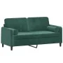2-seater sofa with dark green velvet cushions, 140 cm by , Sofas - Ref: Foro24-3200883, Price: 237,79 €, Discount: %