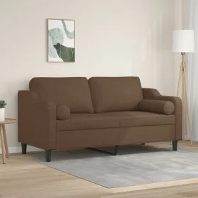 2-seater sofa with brown fabric cushions, 140 cm. by , Sofas - Ref: Foro24-3200848, Price: 228,65 €, Discount: %