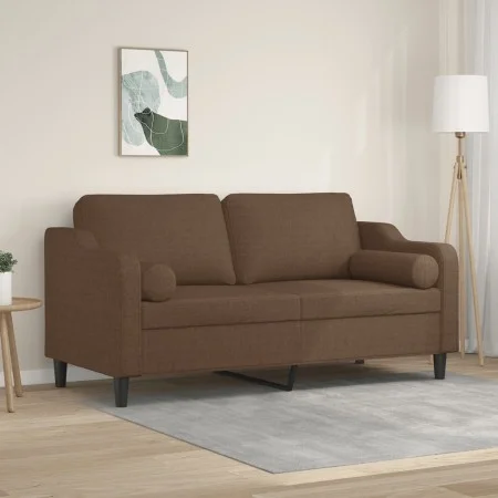 2-seater sofa with brown fabric cushions, 140 cm. by , Sofas - Ref: Foro24-3200848, Price: 228,65 €, Discount: %
