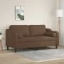 2-seater sofa with brown fabric cushions, 140 cm. by , Sofas - Ref: Foro24-3200848, Price: 228,65 €, Discount: %