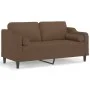 2-seater sofa with brown fabric cushions, 140 cm. by , Sofas - Ref: Foro24-3200848, Price: 228,65 €, Discount: %