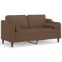 2-Sitzer-Sofa mit braunen Stoffkissen 140 cm von , Sofas - Ref: Foro24-3200848, Preis: 240,50 €, Rabatt: %