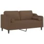 2-seater sofa with brown fabric cushions, 140 cm. by , Sofas - Ref: Foro24-3200848, Price: 228,65 €, Discount: %