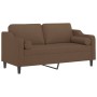 2-Sitzer-Sofa mit braunen Stoffkissen 140 cm von , Sofas - Ref: Foro24-3200848, Preis: 240,50 €, Rabatt: %