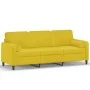 3-seater sofa with yellow velvet cushions, 180 cm by , Sofas - Ref: Foro24-3200897, Price: 301,47 €, Discount: %