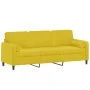 3-seater sofa with yellow velvet cushions, 180 cm by , Sofas - Ref: Foro24-3200897, Price: 301,47 €, Discount: %