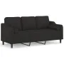 3-seater sofa with black fabric cushions, 180 cm by , Sofas - Ref: Foro24-3200857, Price: 298,18 €, Discount: %