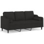 Sofá de 3 plazas con cojines tela negro 180 cm de , Sofás - Ref: Foro24-3200857, Precio: 276,58 €, Descuento: %