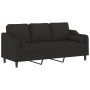Sofá de 3 plazas con cojines tela negro 180 cm de , Sofás - Ref: Foro24-3200857, Precio: 276,58 €, Descuento: %