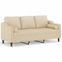 3-seater sofa with cream-colored fabric cushions, 180 cm by , Sofas - Ref: Foro24-3200855, Price: 346,96 €, Discount: %