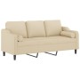 3-seater sofa with cream-colored fabric cushions, 180 cm by , Sofas - Ref: Foro24-3200855, Price: 346,96 €, Discount: %