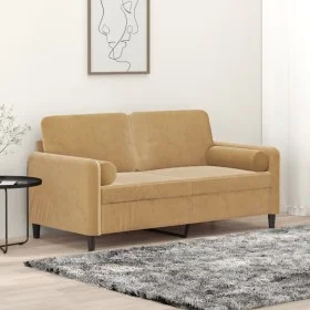 2-Sitzer-Sofa mit braunen Samtkissen 140 cm von , Sofas - Ref: Foro24-3200888, Preis: 226,04 €, Rabatt: %