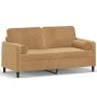 2-seater sofa with brown velvet cushions 140 cm by , Sofas - Ref: Foro24-3200888, Price: 226,04 €, Discount: %