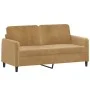2-seater sofa with brown velvet cushions 140 cm by , Sofas - Ref: Foro24-3200888, Price: 226,04 €, Discount: %