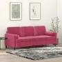3-seater sofa with red velvet cushions 180 cm by , Sofas - Ref: Foro24-3200895, Price: 269,18 €, Discount: %