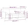 3-seater sofa with red velvet cushions 180 cm by , Sofas - Ref: Foro24-3200895, Price: 269,18 €, Discount: %