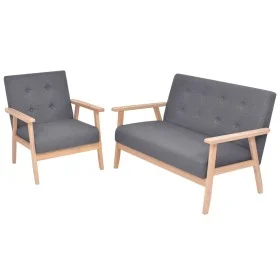 Set aus 2-teiligen Stoffsofas in dunkelgrauer Farbe von , Sofas - Ref: Foro24-274923, Preis: 376,87 €, Rabatt: %