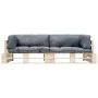 2-piece garden pallet sofas with gray pine wood cushions by , Outdoor sofas - Ref: Foro24-277484, Price: 291,53 €, Discount: %