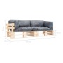 2-piece garden pallet sofas with gray pine wood cushions by , Outdoor sofas - Ref: Foro24-277484, Price: 329,65 €, Discount: %