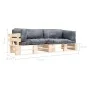 2-piece garden pallet sofas with gray pine wood cushions by , Outdoor sofas - Ref: Foro24-277484, Price: 291,53 €, Discount: %