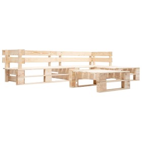 4-teiliges Paletten-Möbelset aus Naturholz für den Garten von , Gartensets - Ref: Foro24-277490, Preis: 254,22 €, Rabatt: %