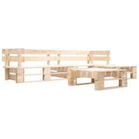 Set of pallet furniture for garden, 4 pieces, natural wood by , Garden sets - Ref: Foro24-277490, Price: 208,53 €, Discount: %