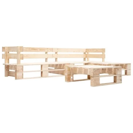 4-teiliges Paletten-Möbelset aus Naturholz für den Garten von , Gartensets - Ref: Foro24-277490, Preis: 230,67 €, Rabatt: %