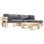 Muebles de palets de jardín con cojines arena 4 piezas madera de , Conjuntos de jardín - Ref: Foro24-277492, Precio: 372,09 €...