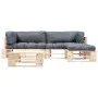Muebles de palets de jardín con cojines arena 4 piezas madera de , Conjuntos de jardín - Ref: Foro24-277492, Precio: 372,09 €...