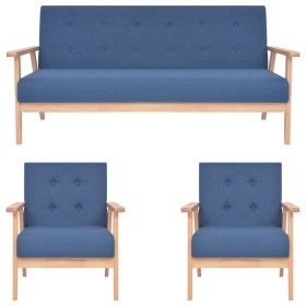 3-piece sofa set blue fabric by , Sofas - Ref: Foro24-279146, Price: 600,43 €, Discount: %