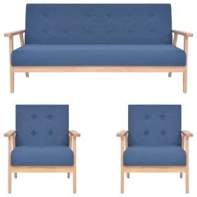 3-piece sofa set blue fabric by , Sofas - Ref: Foro24-279146, Price: 588,06 €, Discount: %