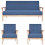 3-teilige Sofagarnitur aus blauem Stoff von , Sofas - Ref: Foro24-279146, Preis: 600,43 €, Rabatt: %