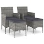 4-teiliges Set aus Gartenstuhl und Hocker aus PE-Rattangrau von , Gartenstühle - Ref: Foro24-310611, Preis: 146,12 €, Rabatt: %