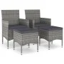4-teiliges Set aus Gartenstuhl und Hocker aus PE-Rattangrau von , Gartenstühle - Ref: Foro24-310611, Preis: 142,43 €, Rabatt: %