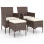 4-teiliges Set aus Gartenstuhl und Hocker aus PE-Rattanbraun von , Gartenstühle - Ref: Foro24-310613, Preis: 201,86 €, Rabatt: %