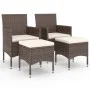 4-teiliges Set aus Gartenstuhl und Hocker aus PE-Rattanbraun von , Gartenstühle - Ref: Foro24-310613, Preis: 198,28 €, Rabatt: %