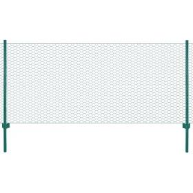 Maschendrahtzaun mit Stahlpfosten 25x1 m grün von vidaXL, Zaunpaneele - Ref: Foro24-144610, Preis: 101,17 €, Rabatt: %