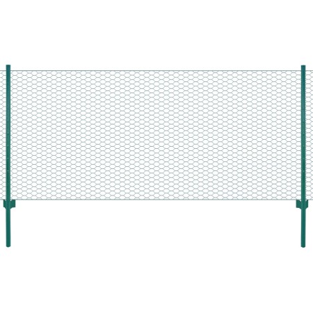 Maschendrahtzaun mit Stahlpfosten 25x1 m grün von vidaXL, Zaunpaneele - Ref: Foro24-144610, Preis: 105,56 €, Rabatt: %