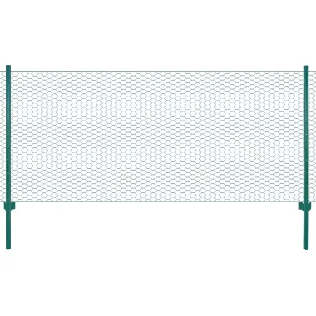 Wire mesh fence with steel posts 25x1 m green by vidaXL, fence panels - Ref: Foro24-144610, Price: 101,16 €, Discount: %