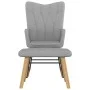 Rocking chair with light gray fabric footrest by , Rocking chairs - Ref: Foro24-327622, Price: 115,20 €, Discount: %