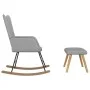 Rocking chair with light gray fabric footrest by , Rocking chairs - Ref: Foro24-327622, Price: 115,20 €, Discount: %