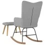Rocking chair with light gray fabric footrest by , Rocking chairs - Ref: Foro24-327622, Price: 115,20 €, Discount: %