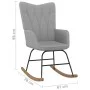 Rocking chair with light gray fabric footrest by , Rocking chairs - Ref: Foro24-327622, Price: 115,20 €, Discount: %