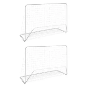 2 Stück Fußballtore mit Netz 182x61x122 cm aus weißem Stahl von vidaXL, Fußballtore - Ref: Foro24-276047, Preis: 75,10 €, Rab...